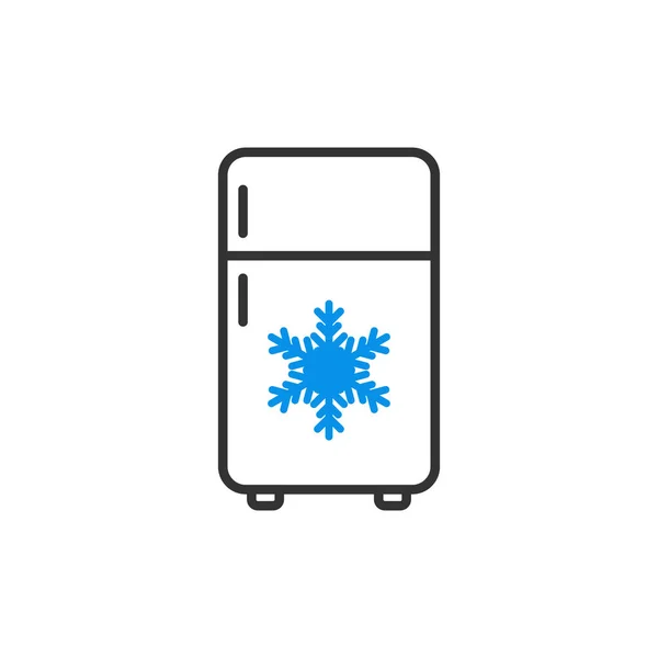 Fridge Refrigerator Icon Flat Style Freezer Container Vector Illustration White — Stock Vector