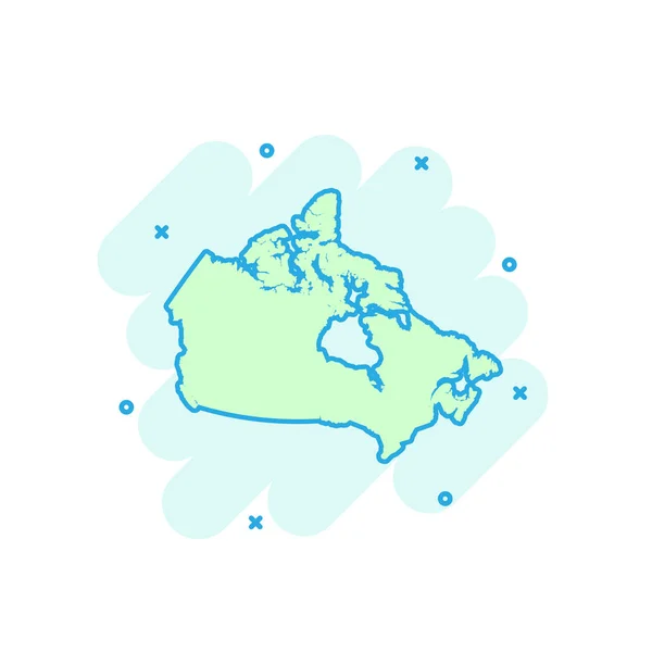 Cartoon Colorido Canadá Mapa Ícone Estilo Cômico Canadá Assinar Ilustração — Vetor de Stock