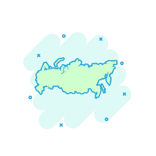 Icono Mapa Color Dibujos Animados Rusia Estilo Cómico Federación Rusa — Vector de stock
