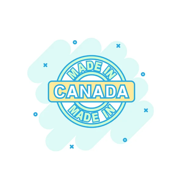 Мультфільм Кольорові Зробив Канаді Значок Стилі Коміксів Канада Виготовлено Піктограма — стоковий вектор