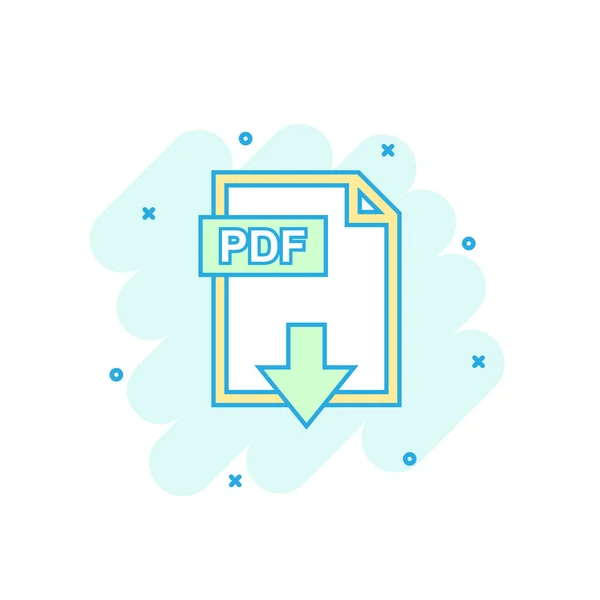 Icono Pdf Dibujos Animados Estilo Cómico Pdf Documento Signo Ilustración — Archivo Imágenes Vectoriales