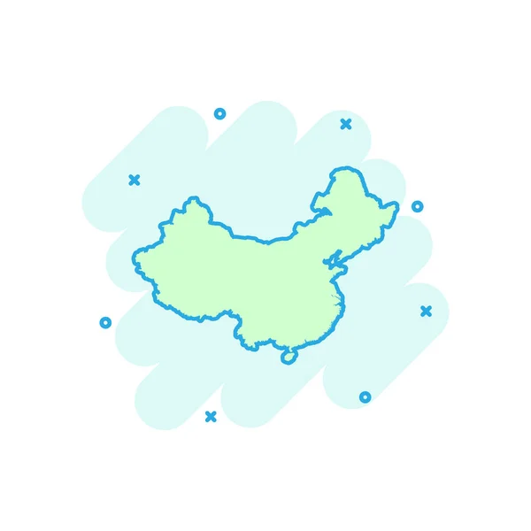 Мультфильм Цветной Значок Карты Фарфора Комическом Стиле Пиктограмма Иллюстрации Китая — стоковый вектор