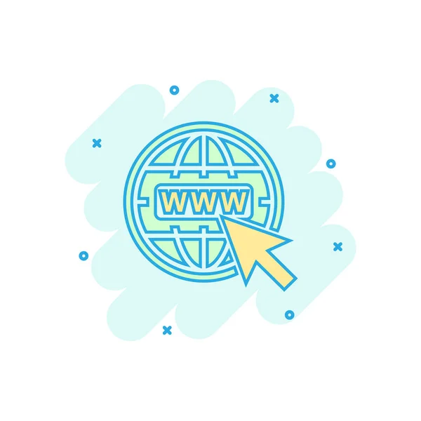 Kreslený Barevný Přejít Web Ikony Komické Stylu Globe Světové Ilustraci — Stockový vektor