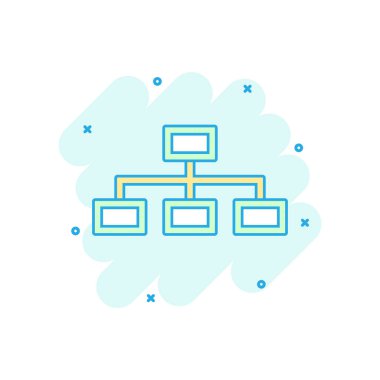 Vektör karikatür yapı diyagramı simgesi çizgi roman tarzında. Çizelge organizasyonu resim çizelgesi. Yapı işi sıçrama etkisi kavramı.