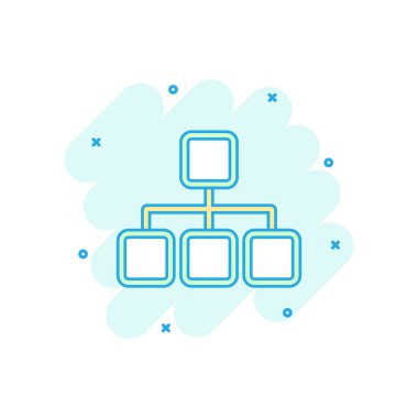 Vektör karikatür yapı diyagramı simgesi çizgi roman tarzında. Çizelge organizasyonu resim çizelgesi. Yapı işi sıçrama etkisi kavramı.