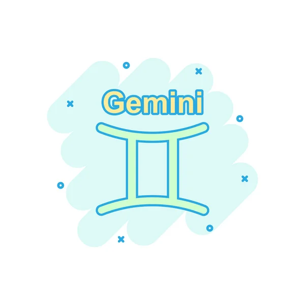 Vector Cartoon Gemini Zodiac Icon Comic Style Astrology Sign Illustration — Stock Vector