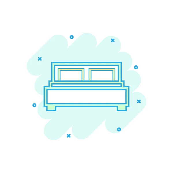 Векторна Іконка Мультиплікаційного Ліжка Комічному Стилі Знак Спальні Ілюстрація Піктограма — стоковий вектор