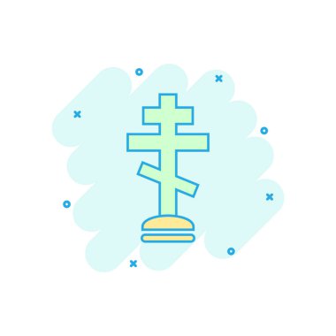 Vektör karikatür cadılar bayramı mezar ikonu, komik bir tarzda. Gravstone tabela resimli resim. Rip business sıçrama etkisi konsepti.