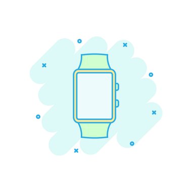 Vektör karikatür saat simgesi. Saat işareti resimli resim. Zamanlayıcı işi sıçrama etkisi konsepti.