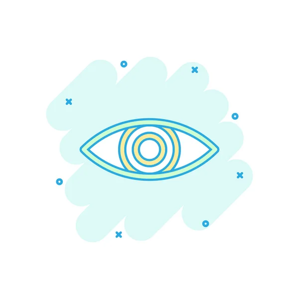 Векторная Икона Карикатурных Глаз Комическом Стиле Иллюстрация Пиктограммы Глазного Яблока — стоковый вектор