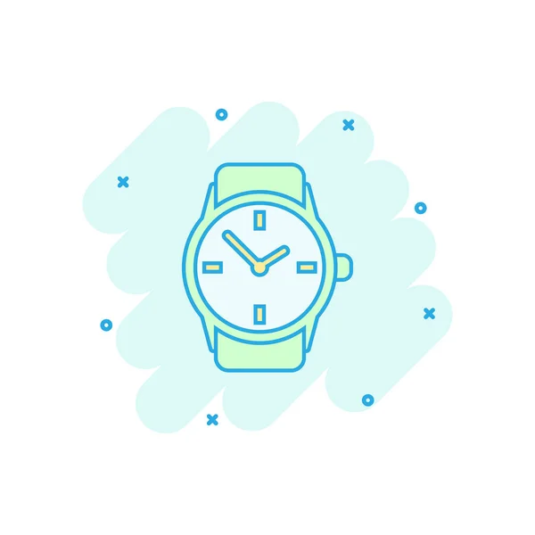 Vector Cartoon Watch Icon Comic Style Clock Sign Illustration Pictogram — Stock Vector