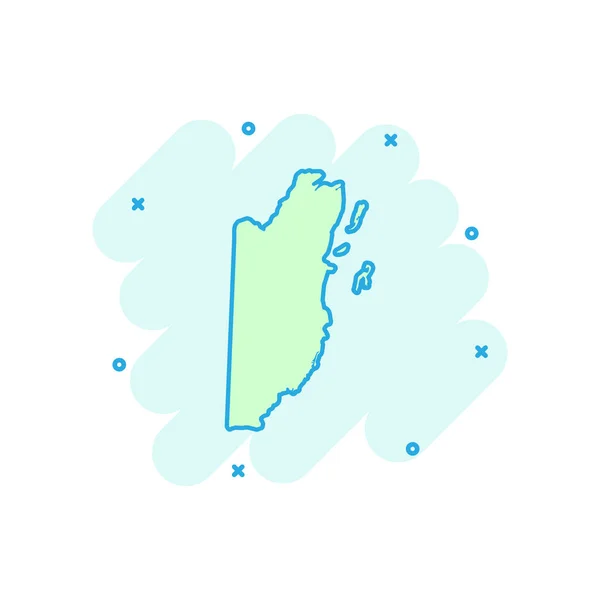 Desenho Animado Vetorial Ícone Mapa Belize Estilo Cômico Belize Signo — Vetor de Stock