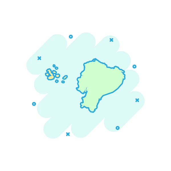 Vektor Tecknad Ecuador Karta Ikon Komisk Stil Ecuador Underteckna Illustration — Stock vektor