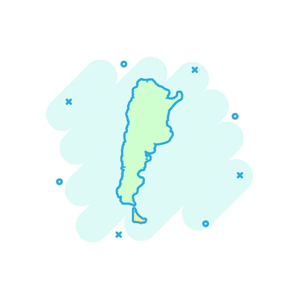 Wektor Kreskówka Argentyna Mapa Ikona Stylu Komicznym Argentyński Znak Ilustracji — Wektor stockowy