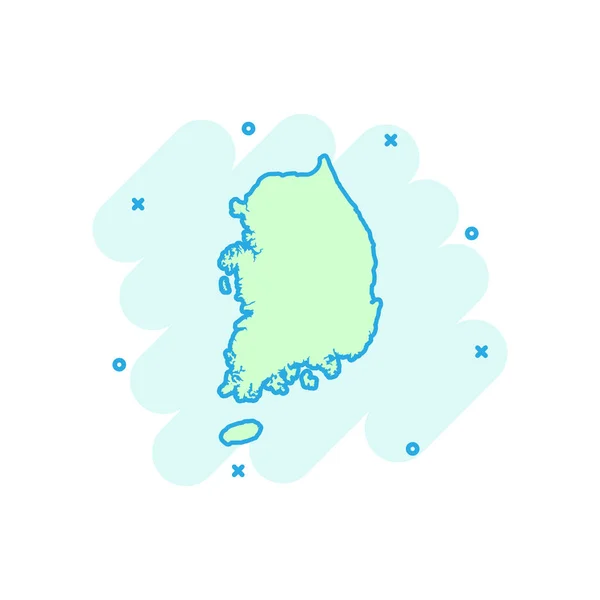 Vektor Tecknad Sydkorea Karta Ikon Komisk Stil Sydkorea Underteckna Illustration — Stock vektor
