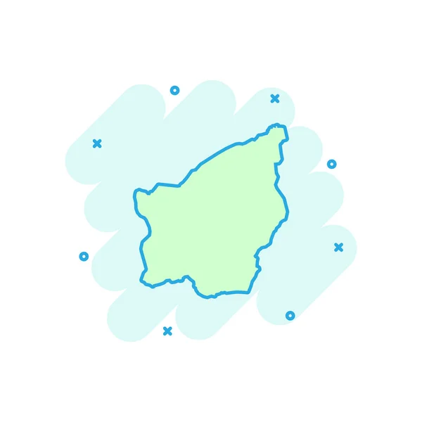 Desenho Animado Vetorial Ícone Mapa San Marino Estilo Cômico San — Vetor de Stock