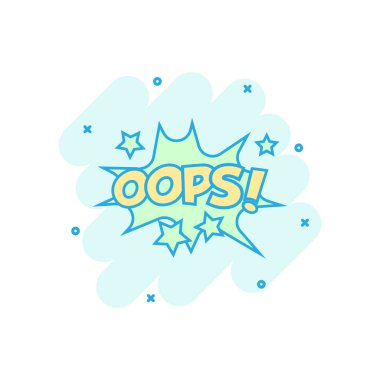 Vektör çizgi filmi komik ses efektleri simgesini komik bir şekilde oluşturdu. Ses balonu konuşma işareti resimli çizim. İş sıçrama etkisi konsepti.