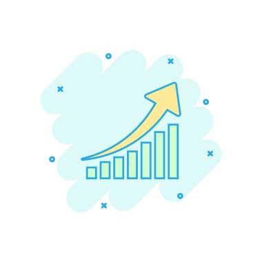 Çizgi roman gibi vektör karikatür grafik ikonu. Çizim çizelgesi çizelgesi oluştur. Arttır ok iş sıçrama etkisi kavramını.