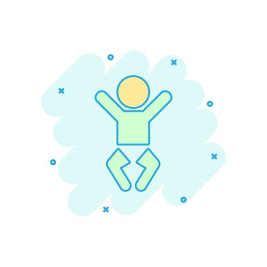 Çizgi film bebek ikonu gibi komik bir vektör. Çocuk işareti resimli resim. İnsanlar iş dünyasının sıçrama etkisi kavramını.