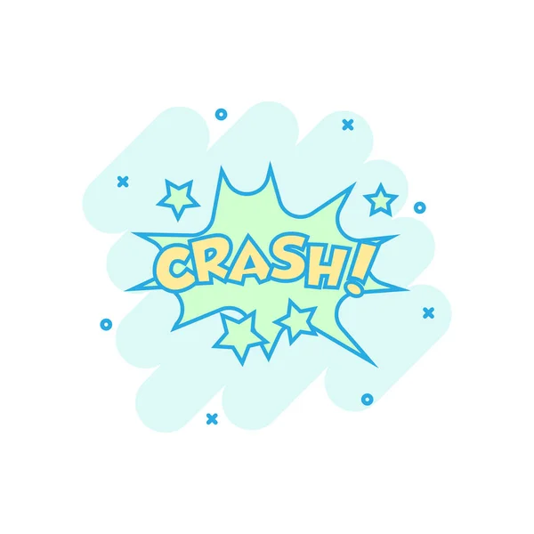 Vector Cartoon Crash Comic Soundeffekte Ikone Comic Stil Tonblase Sprachzeichen — Stockvektor