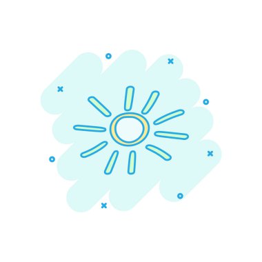 Vektör karikatür el çekilmiş güneş simgesi çizgi roman tarzı. Güneş illüstrasyon piktogram doodle kroki. Handdrawn güneş iş sıçrama etkisi kavramı.