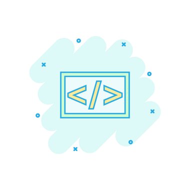 Çizgi roman açık kaynak simgesi şeklinde vektör karikatürü. Api programlama konsepti resim çizimi. Programcı teknolojisi iş sıçrama etkisi kavramı.