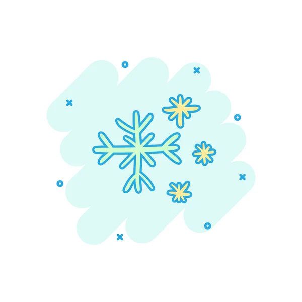 ベクトル漫画手描き下ろし雪の結晶アイコン コミック スタイル 雪フレーク スケッチ落書きイラスト ピクトグラムです 手描き冬クリスマス ビジネス スプラッシュ効果概念 — ストックベクタ