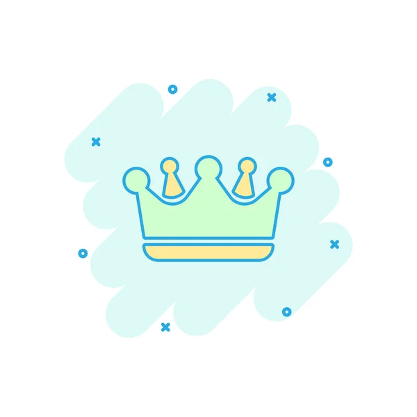 Vektortegnekrondiadem Ikon Komisk Stil Kongelig Kronepiktogram Konge Prinsessekongefamiliens Plask Effekt – stockvektor
