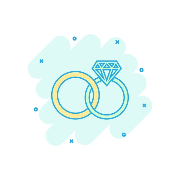 Διάνυσμα Δαχτυλίδι Αρραβώνων Κινουμένων Σχεδίων Διαμάντι Εικονίδιο Κωμικό Στυλ Εικονόγραμμα — Διανυσματικό Αρχείο