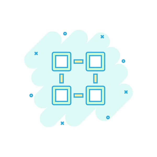 Icono Tecnología Blockchain Dibujos Animados Vectoriales Estilo Cómico Criptografía Cubo — Archivo Imágenes Vectoriales