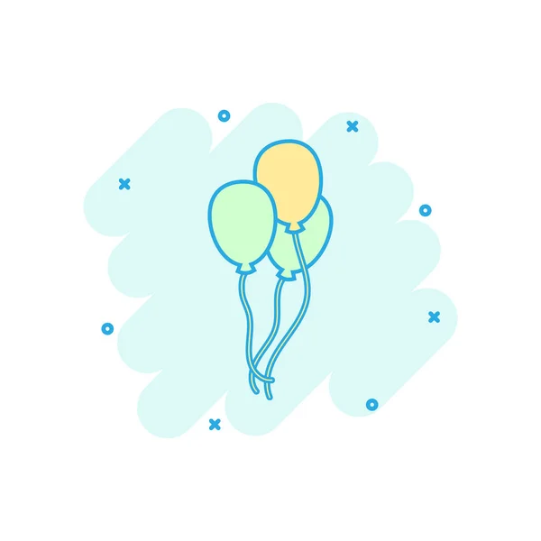 Ícone Balão Desenho Animado Vetorial Estilo Cômico Aniversário Balão Conceito — Vetor de Stock