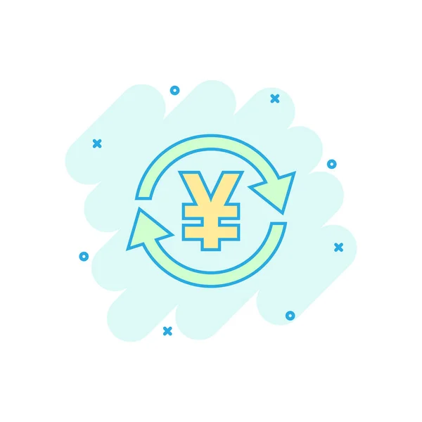 Vector Dessin Animé Yen Yuan Monnaie Icône Dans Style Comique — Image vectorielle