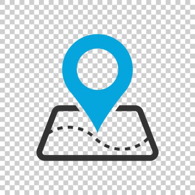 PIN harita simgesini düz stil. GPS navigasyon vektör illüstrasyon izole arka plan üzerinde. Hedef hedef iş kavramı.