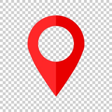 PIN harita simgesini düz stil. GPS navigasyon vektör illüstrasyon izole arka plan üzerinde. Hedef hedef iş kavramı.