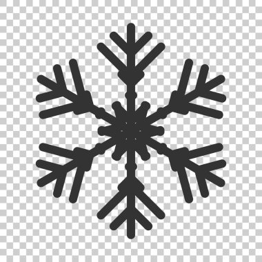 Kar tanesi simgesini düz stil. Kar tanesi kış vektör illüstrasyon izole arka plan üzerinde. Noel kar yağışı süsleme iş kavramı.