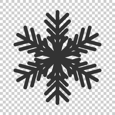 Kar tanesi simgesini düz stil. Kar tanesi kış vektör illüstrasyon izole arka plan üzerinde. Noel kar yağışı süsleme iş kavramı.