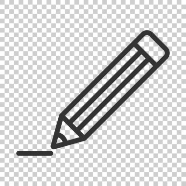 Kauçuk eraser simgesinde düz stil ile kalem. Vurgulayıcı vektör illüstrasyon izole arka plan üzerinde. Kalem iş kavramı.