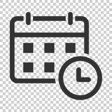 Düz stil takvim gündem simgesini. Planlayıcısı vektör illüstrasyon izole arka plan üzerinde. Takvimi iş kavramı.