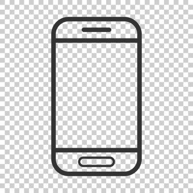 Düz stil Smartphone simgesini. Telefon cep telefonu vektör illüstrasyon izole arka plan üzerinde. Smartphone iş kavramı.