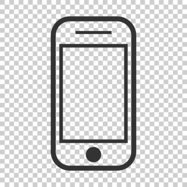 Düz stil Smartphone simgesini. Telefon cep telefonu vektör illüstrasyon izole arka plan üzerinde. Smartphone iş kavramı.