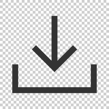 Düz stil dosyası simgesini indirin. Vektör illüstrasyon izole arka plan üzerinde İndiriyor aşağı ok. İş kavramı indir.