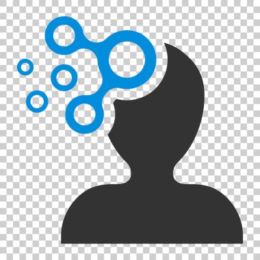 Zihin insanlar düz stil simgesinde. İnsan hayal kırıklığı vektör illüstrasyon izole arka plan üzerinde. Zihin düşünme iş kavramı.