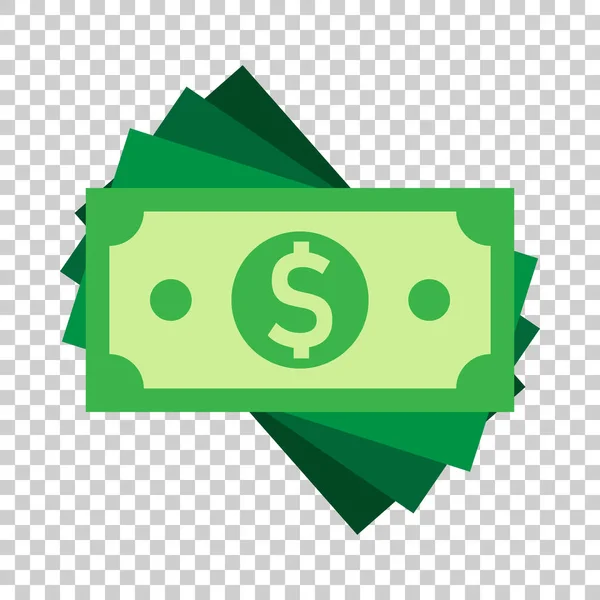 Dollar Icône Billet Monnaie Dans Style Plat Illustration Vectorielle Trésorerie — Image vectorielle
