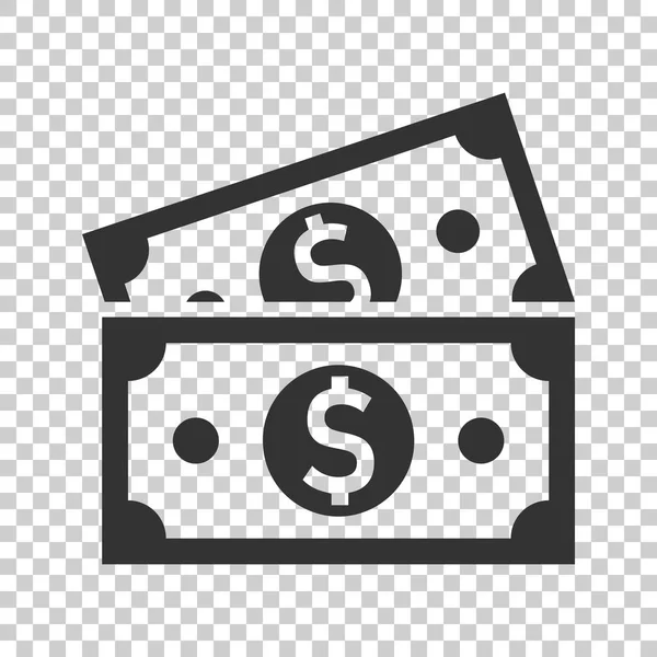 Dollar Munt Bankbiljet Pictogram Vlakke Stijl Dollar Cash Vectorillustratie Geïsoleerde — Stockvector