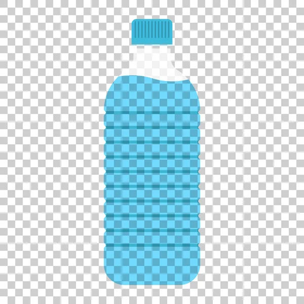 水瓶图标在平面风格 塑料苏打水瓶向量例证在被隔绝的背景 液态水经营理念 — 图库矢量图片