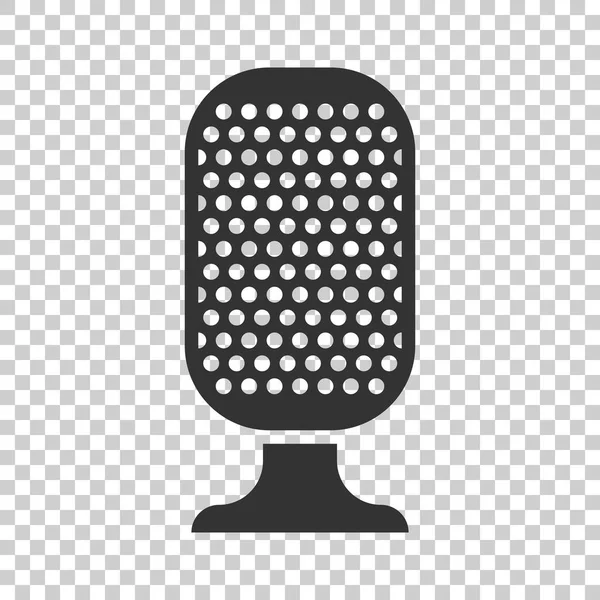 Icône Microphone Style Plat Illustration Vectorielle Diffusion Micro Sur Fond — Image vectorielle