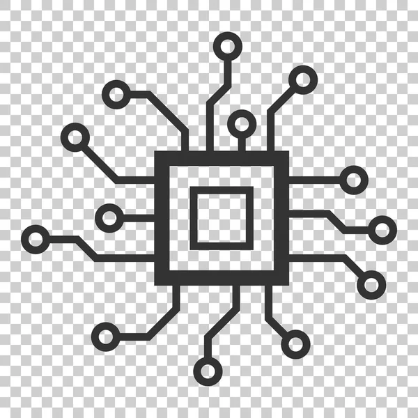 Icono Placa Circuito Estilo Plano Ilustración Del Vector Del Microchip — Archivo Imágenes Vectoriales