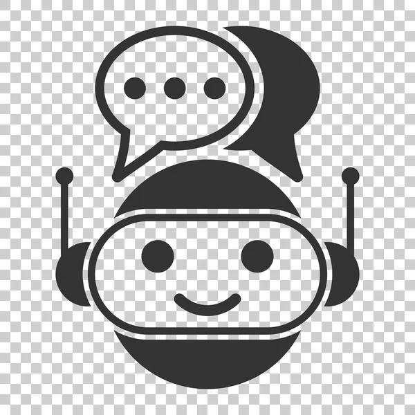 Ícone Chatbot Robô Bonito Estilo Plano Ilustração Vetor Operador Bot — Vetor de Stock
