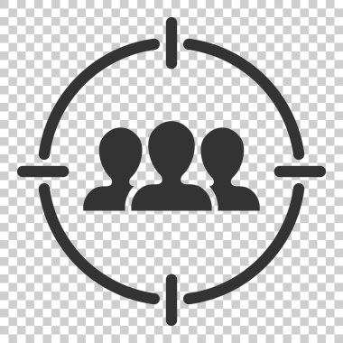 Hedef kitleye simgesini düz stil. İnsanlar vektör illüstrasyon izole arka plan üzerinde odaklanmaktadır. İnsan kaynakları iş kavramı.