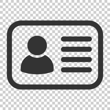 Kimlik kartı simgesini düz stil. Kimlik rozet vektör illüstrasyon izole arka plan üzerinde. Erişim kart sahibi insanlar iş kavramı.